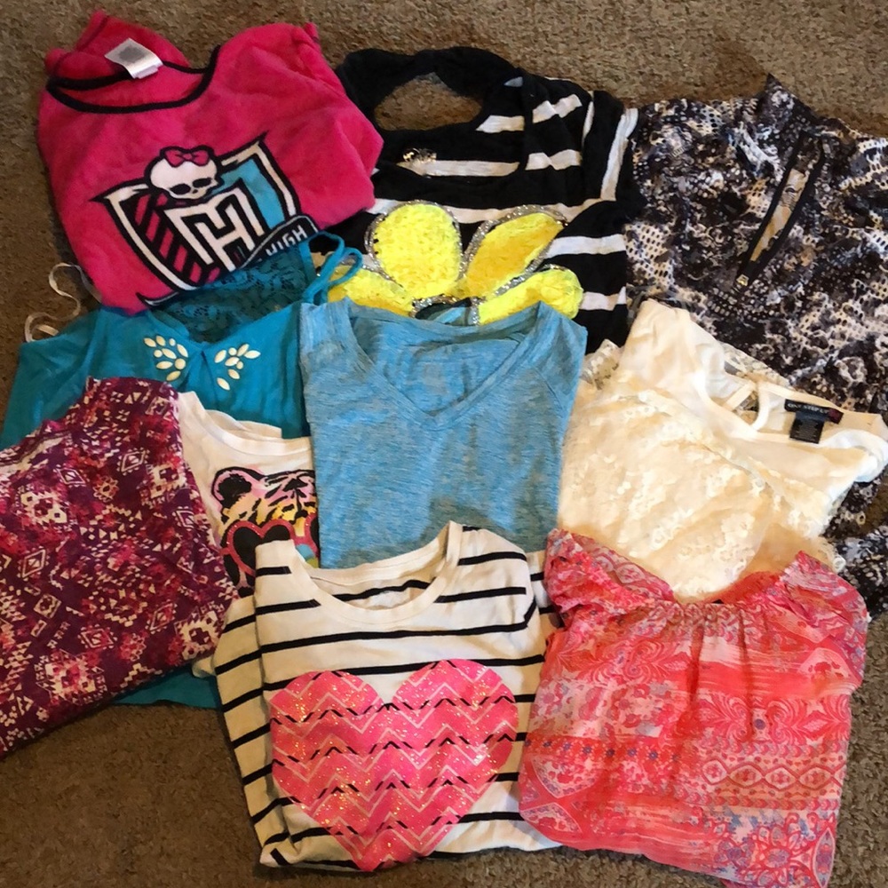 Lot of Girls Size L shirts (10)